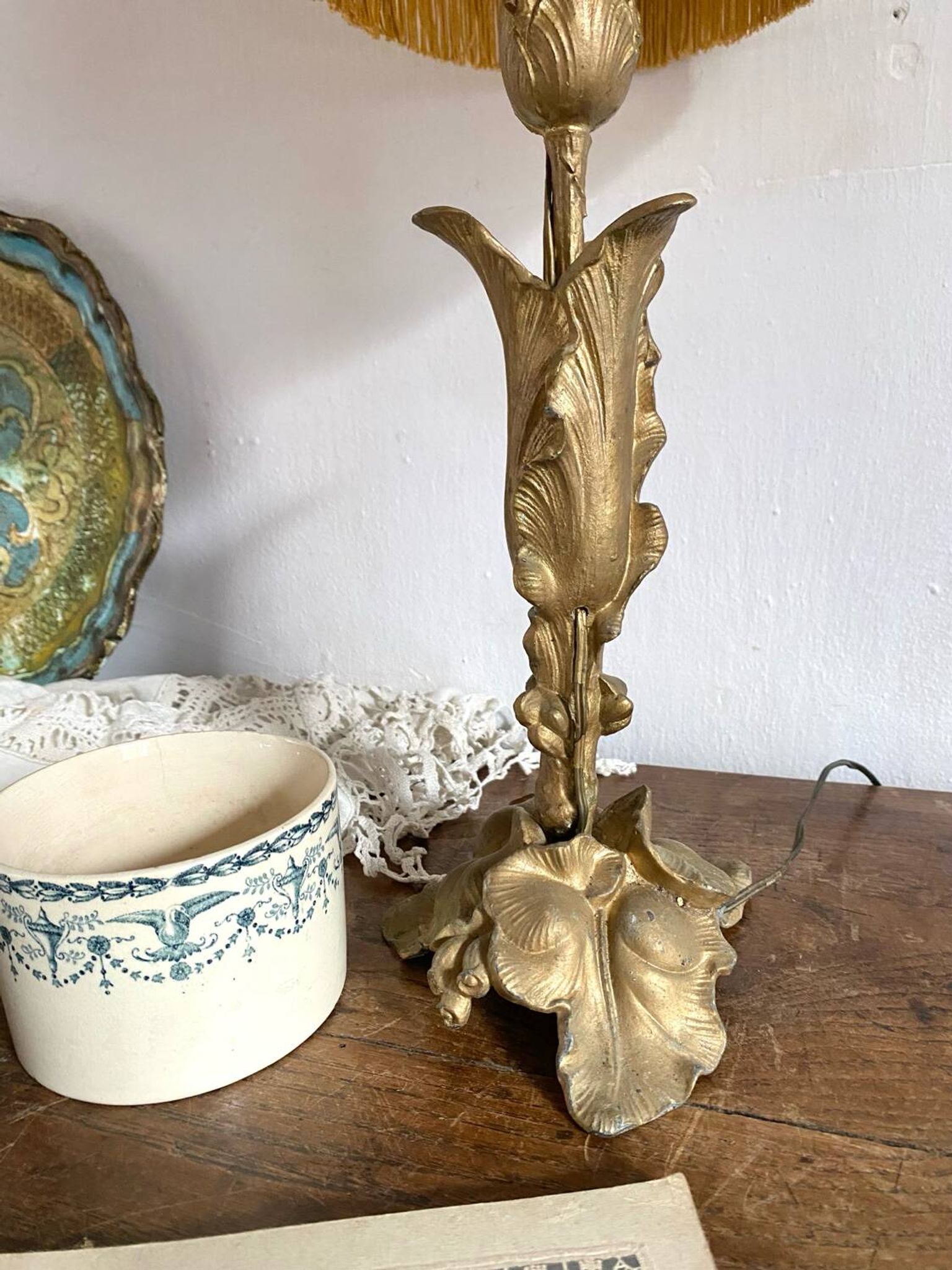 Art nouveau flower lamp 52 cm