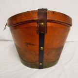 Leather hat box