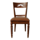 6 chaises en bois exotique et cuir