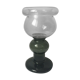 Vase ball on foot in smoked glass 70s