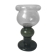 Vase ball on foot in smoked glass 70s