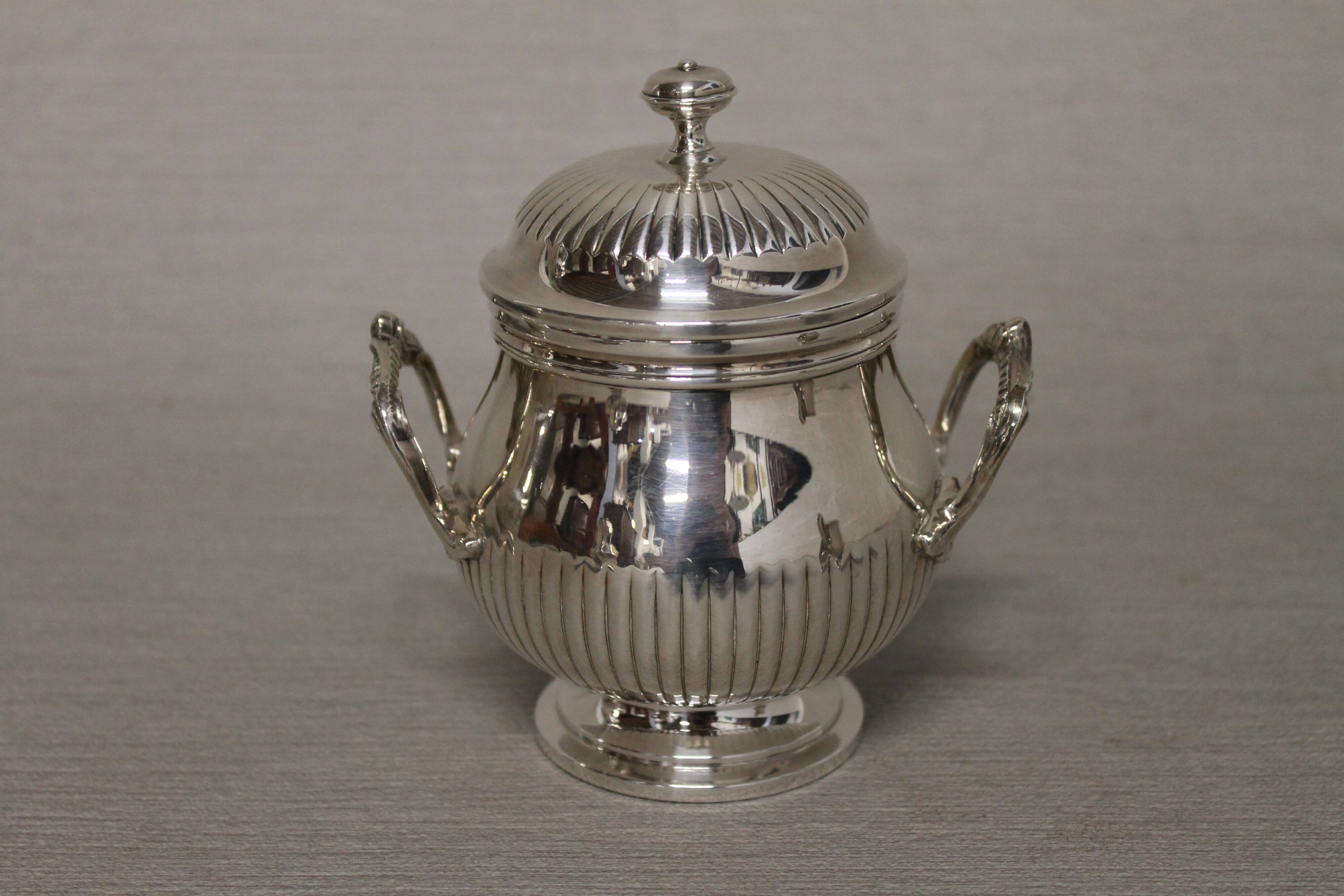 Silver metal coffee set - christofle - gallia collection