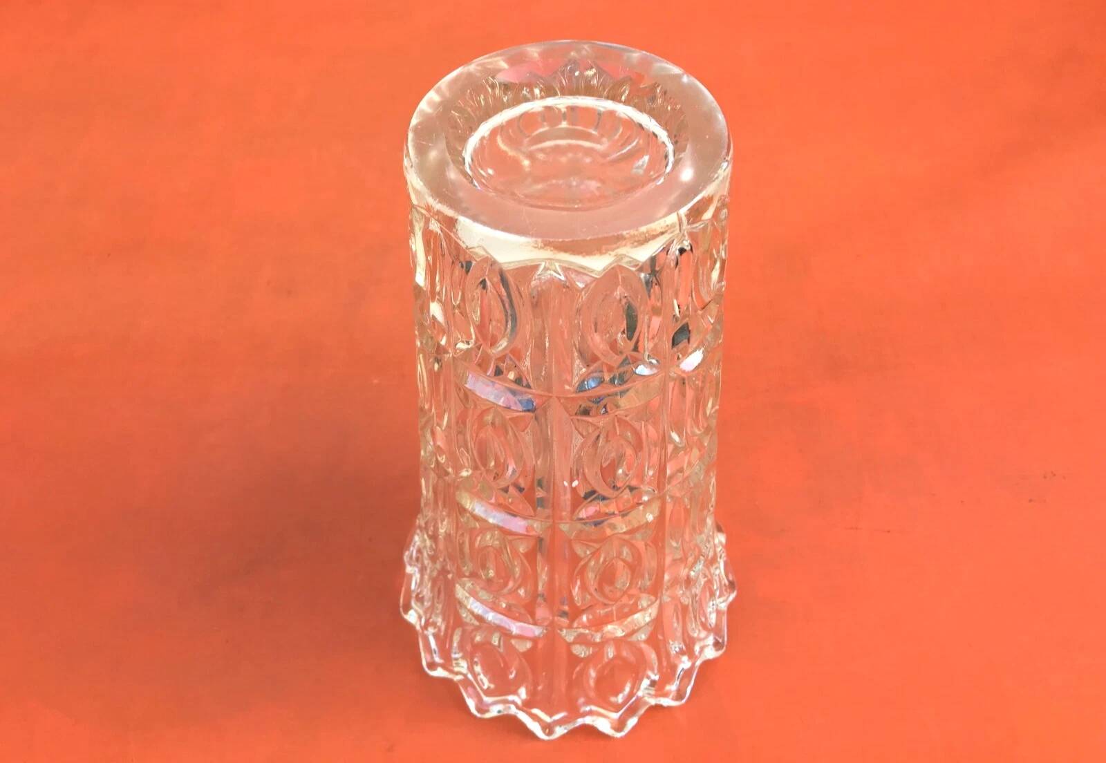1960s Large trumpet vase Thick transparent glass