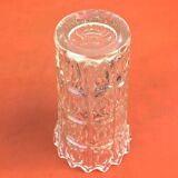 1960s Large trumpet vase Thick transparent glass