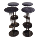 Metal post modern bar stools set of 4, Belgium 1980s