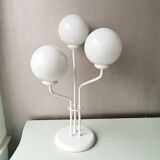 Vintage table lamp in white metal with 3 balls, 80s