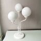 Vintage table lamp in white metal with 3 balls, 80s