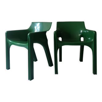 Lot de 2 fauteuils Vicario vintage de Vico Magistretti pour Artemide, Milan 1970