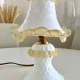 Vintage Murano glass lamp in white and amber opal – Italy, years.