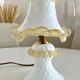 Vintage Murano glass lamp in white and amber opal – Italy, 1970s.