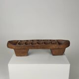 Awalé Burkina Faso game in vintage 19th century carved wood