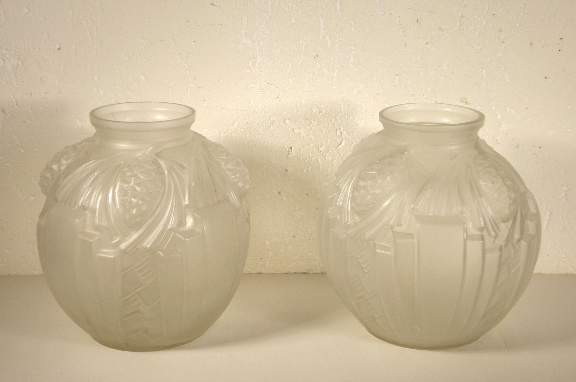 Pair of Art Deco glass vases