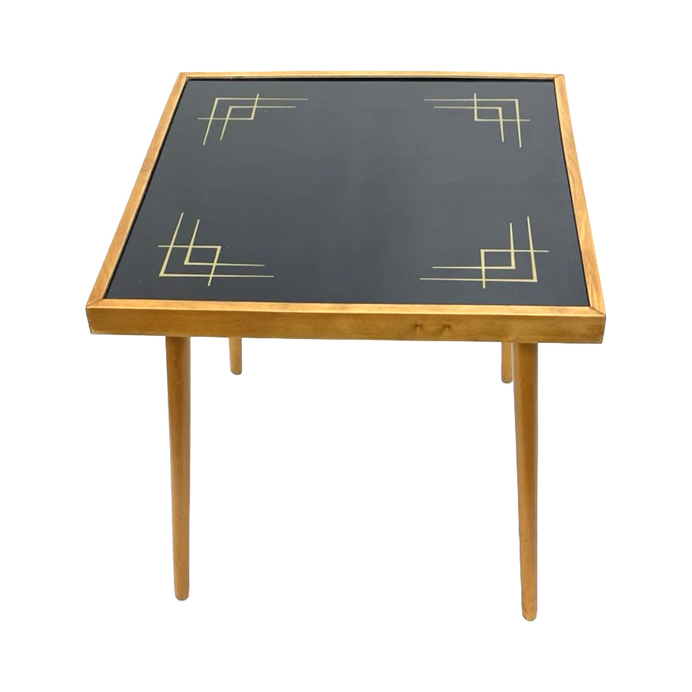 Alfred Busch coffee table, Germany 1960s, glass & beech wood