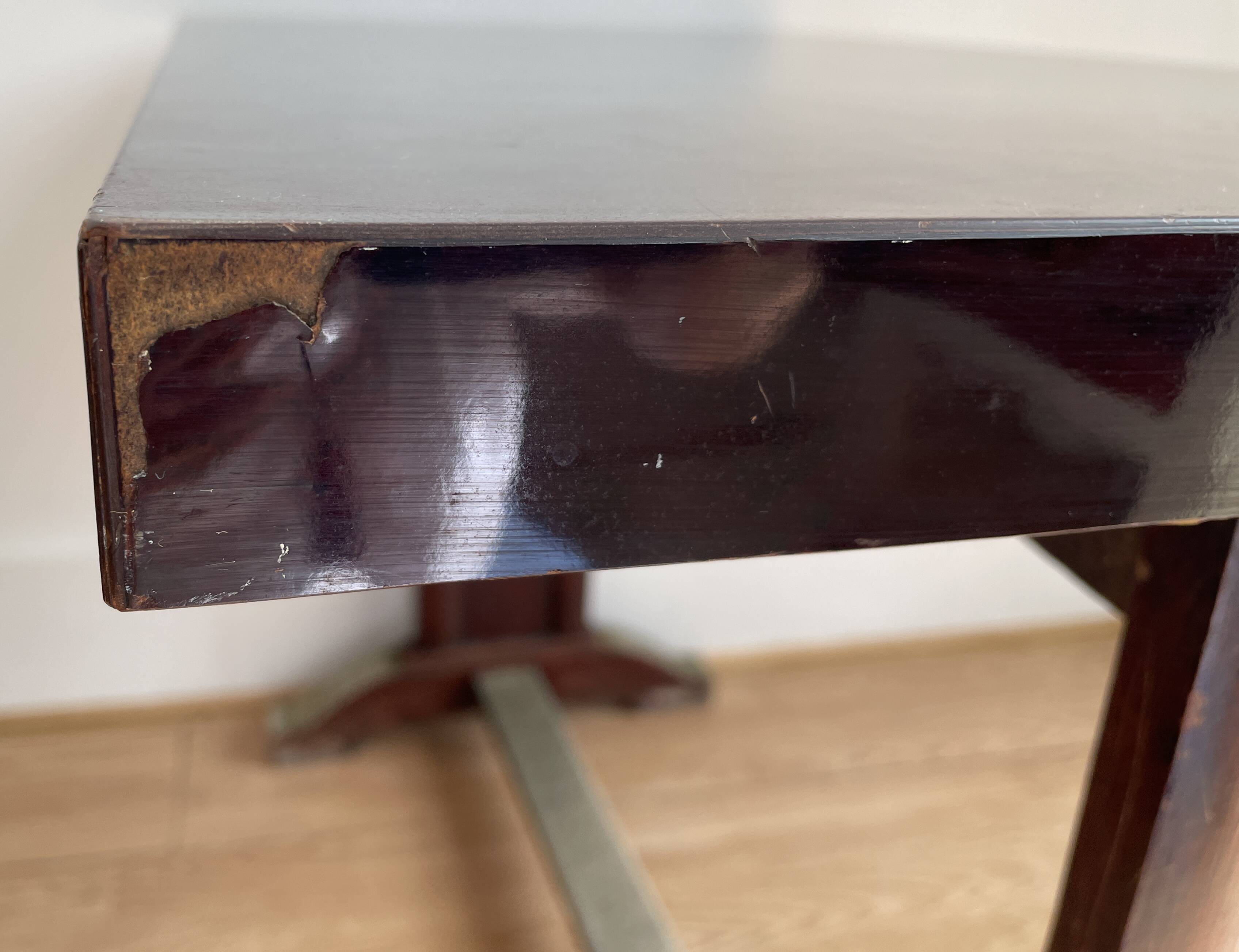 Bistro table in wood formica and zinc 1930s