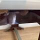 1930s wooden bistro table with formica and zinc