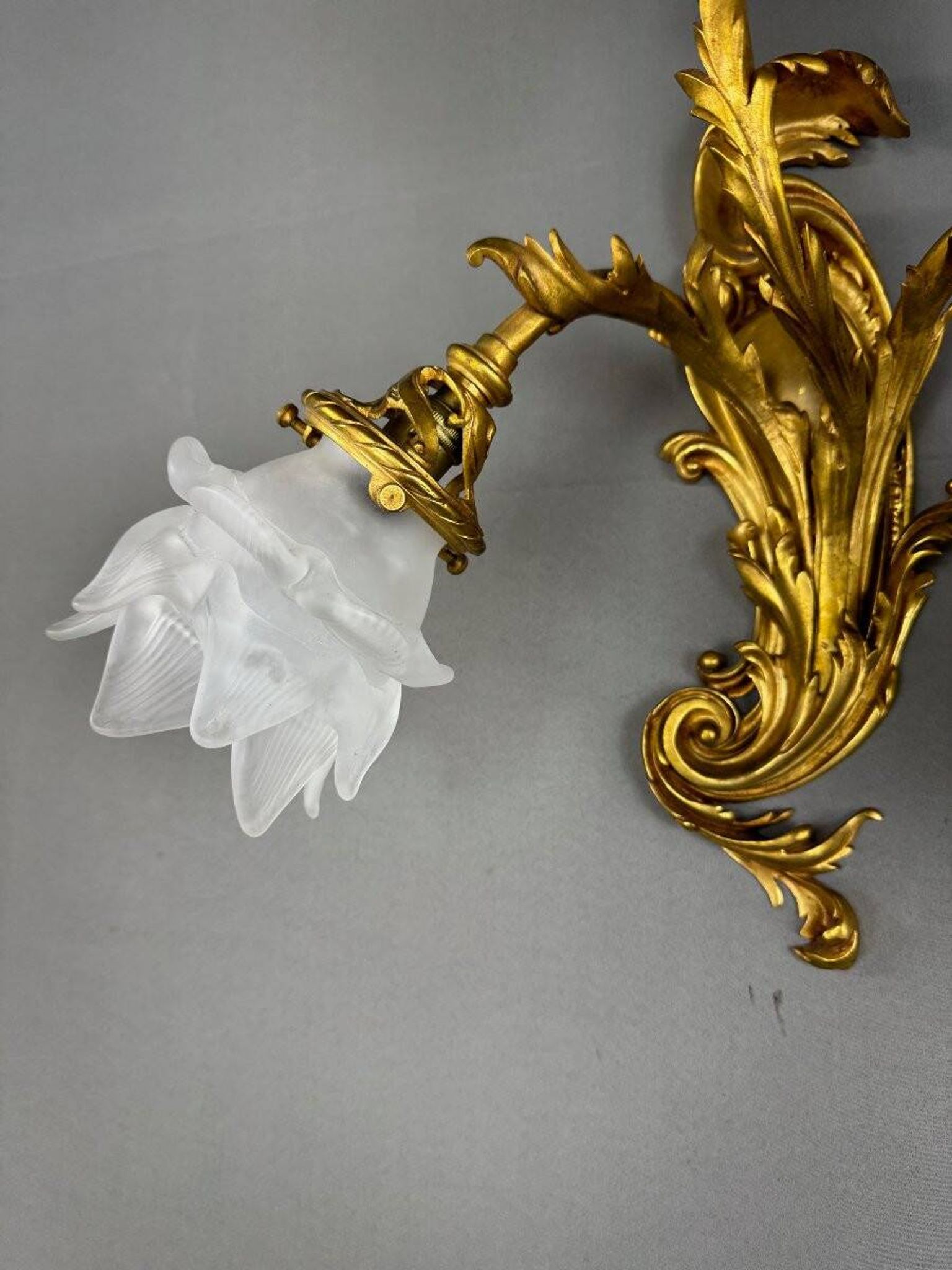 Paire d’appliques Rocaille en bronze doré, fin XIXème