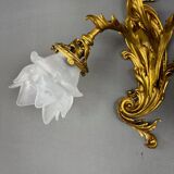 Pair of Rococo Style Gilt Bronze Wall Sconces, Late 19th Century