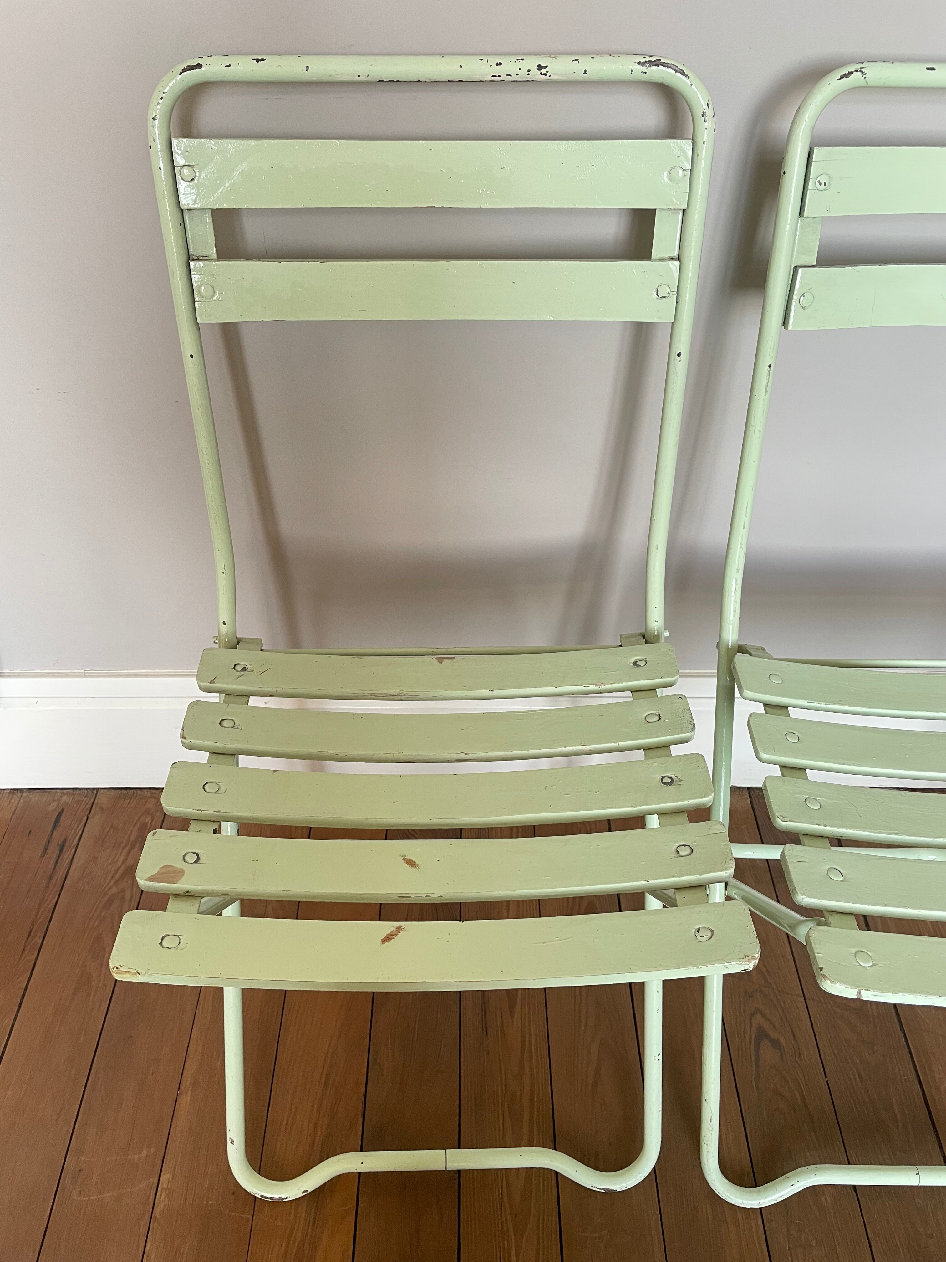 Pair of vintage folding garden chairs
