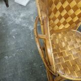 Table and 3 chairs in chestnut slats
