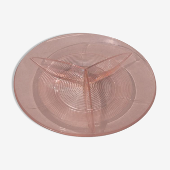 Plat serviteur en verre rose