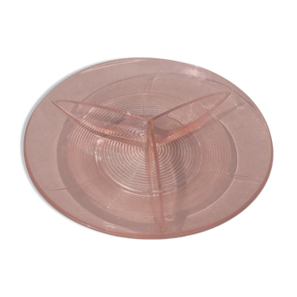 Plat serviteur en verre rose