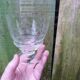 Antique engraved crystal stemmed wine glasses set of 7