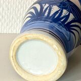 White and navy blue vase