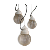 Industrial lamp in glass and metal