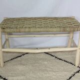 Moroccan Lemon Wood Bench - Woven Bench