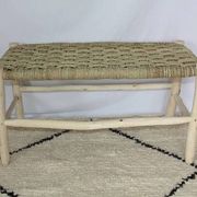 Banc marocain en bois de citronnier - Banquette tressée