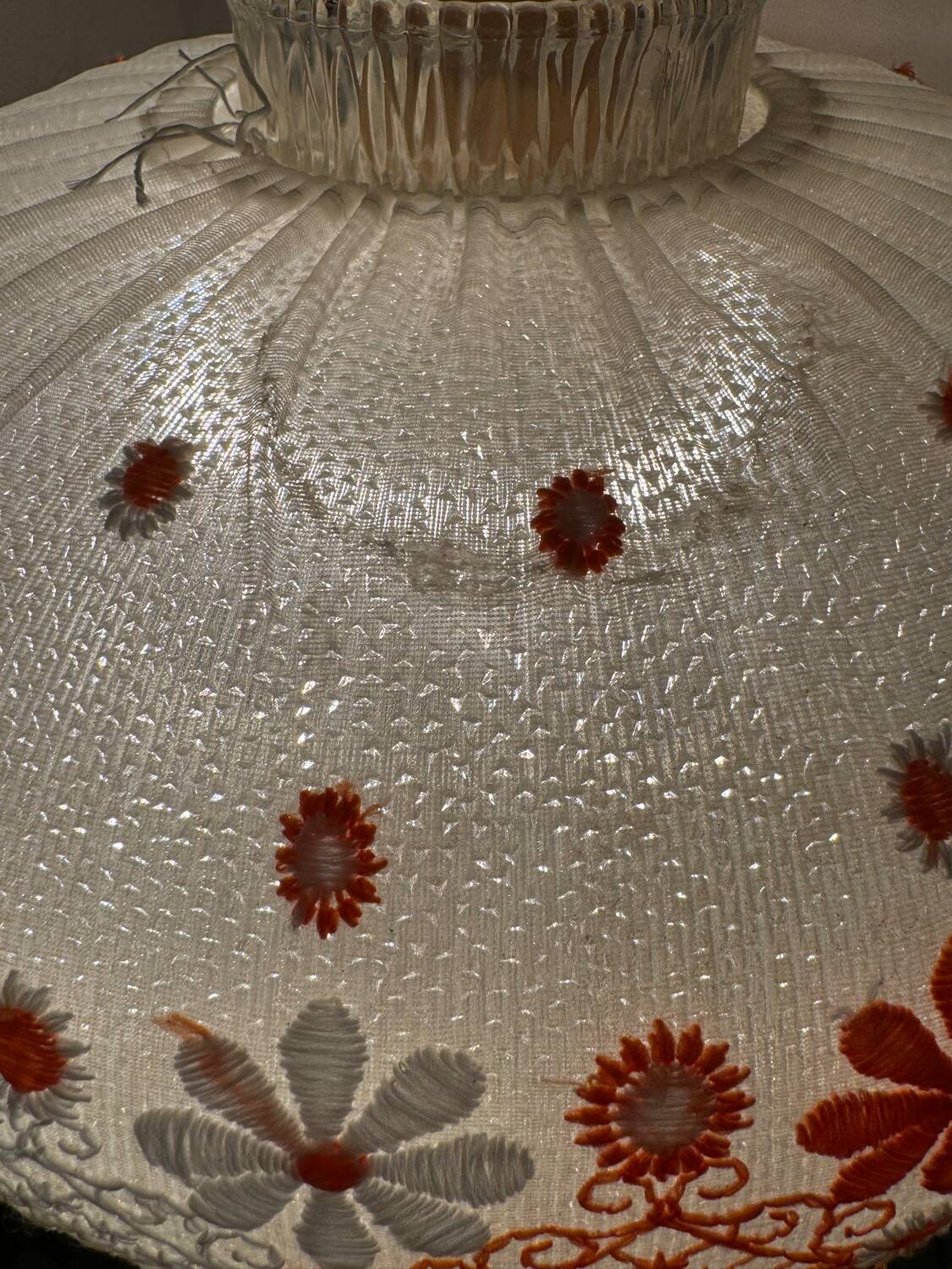 60s embroidered lantern chandelier