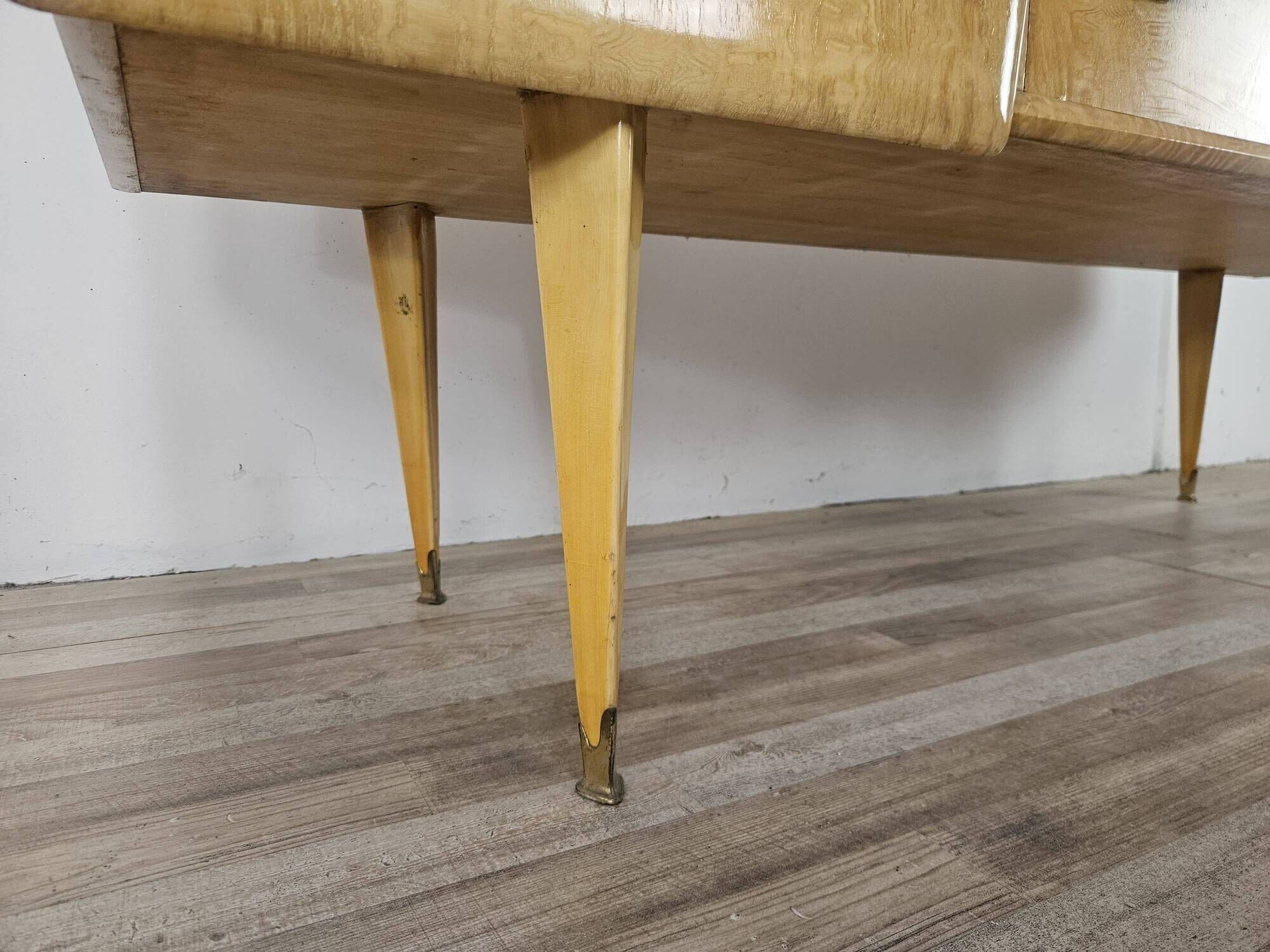 1950s maple chest of drawers with a marble top