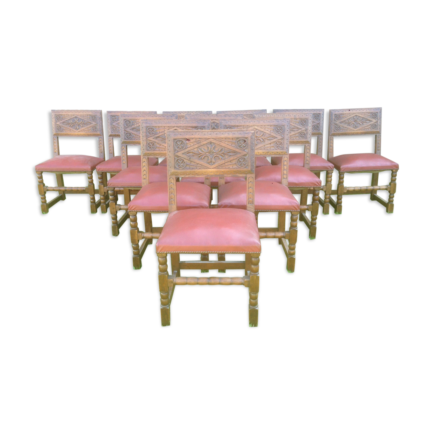 Rustic old oak chairs