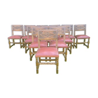 Rustic old oak chairs