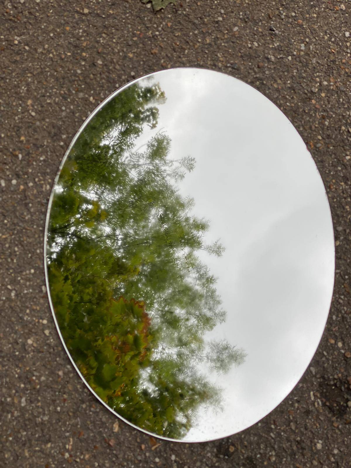 Vintage oval frameless mirror 60x43cm