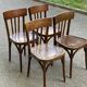 4 dark oak satin bentwood bistro chairs