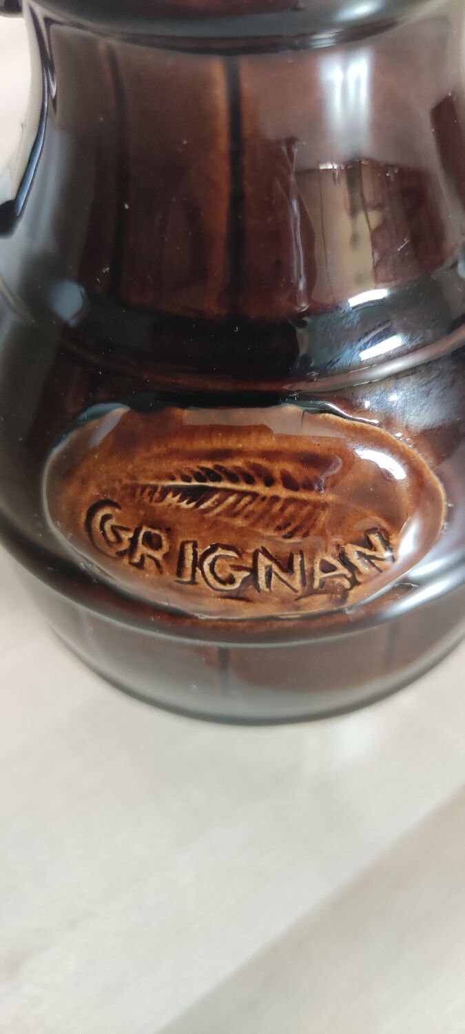 Small pitcher jug Grignan brown imitation barrel