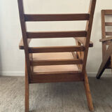 Pair of compass-legged armchairs, 1960s