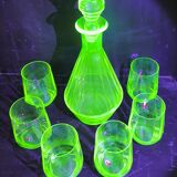 Art Deco liqueur service in opaline