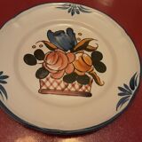 Assiette ancienne faience émaillée tampon ancre marine