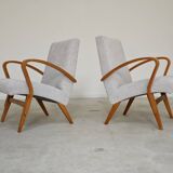 Pair of restored armchairs in large bouclette by Frantisek Jirak for Tatra 1960