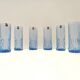 Set of Six Blue Crystal Handmade Drinking Glasses