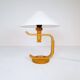 Mid-century modern sculptural table lamp in pine, 1970s.