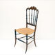 Chiavarina chairs in cherry wood with straw seat, early 20th century, Set of Four