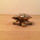 Brass and mother-of-pearl turtle jewelry box