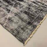 Distressed Turkish Runner 280x98 cm wool Vintage rug, Overdyed Black