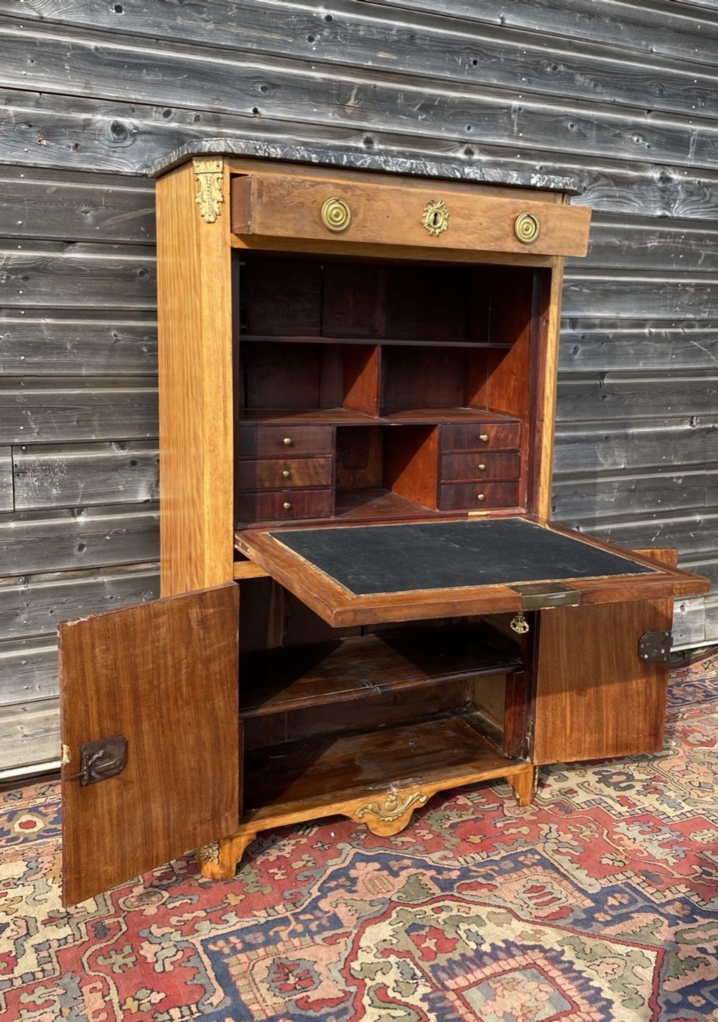 Mahogany Secretary Period Transition XVIII Eme Century