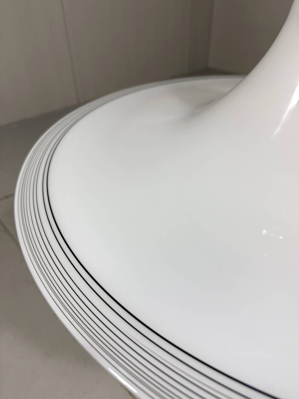 Large white glass hanging lamp by Vistosi, Italy