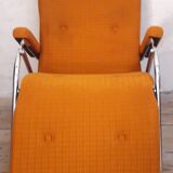 Deckchair Lama chrome vintage fabric