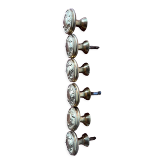 Set of 6 antique door knobs